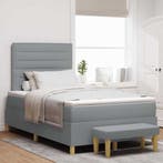 vidaXL Boxspring bed met hoofdeinde Lichtgrijs 190 x 120 cm, Verzenden, Nieuw