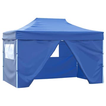 vidaXL Vouwtent pop-up met 4 zijwanden 3x4,5 m blauw, Tuin en Terras, Partytenten, Verzenden, Nieuw