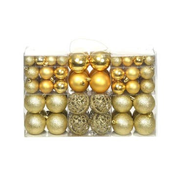 vidaXL 100-delige Kerstballenset 3/4/6 cm goudkleurig, Diversen, Kerst, Verzenden, Nieuw