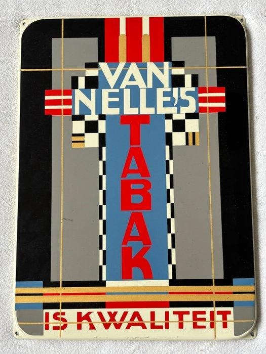 Van Nelle - Van Nelles Tabak is Kwaliteit - Emaille bord -, Antiek en Kunst, Antiek | Wandborden en Tegels