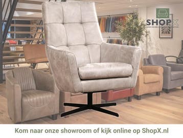 Leren draaifauteuil Central, Huis en Inrichting, Fauteuils, Nieuw, Ophalen of Verzenden, 75 tot 100 cm, Industrieel, Modern