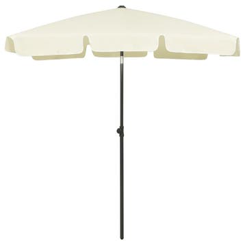 vidaXL Strandparasol 180x120 cm zandgeel, Verzenden, Nieuw, 1 tot 2 meter, Strandparasol