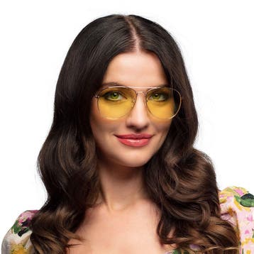 Bril Miami Vice Geel, Verzenden, Nieuw, Feestartikel