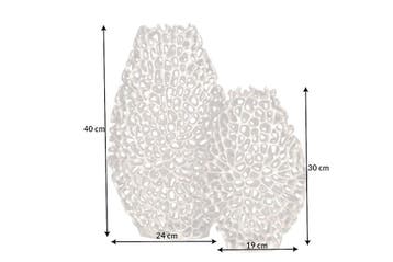Filigraan vazen set van 2 ABSTRACT LEAF 40cm zilveren, Ophalen of Verzenden, Nieuw
