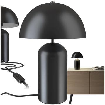 Kleine retro-tafellamp Altea, paddenstoeldesign, 40W - zwart, Huis en Inrichting, Verzenden, Nieuw