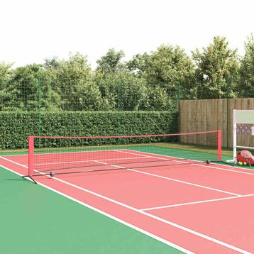 vidaXL Tennisnet Zwart en Rood 494,5 x 90 x 87 cm Polyester, Verzenden, Nieuw