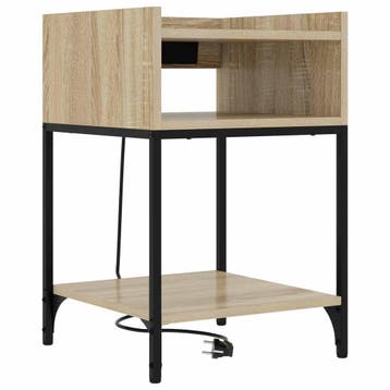 vidaXL Nachtkastje Sonoma Eiken 40 x 40 x 61 cm Bewerkt hout, Minder dan 45 cm, Verzenden, Nieuw, 55 tot 70 cm