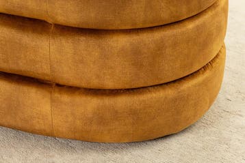 Extravagante gestoffeerde bank VOGUE 115 cm mosterdgeel, Ophalen of Verzenden, Nieuw