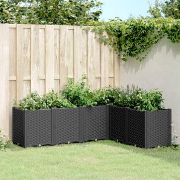 vidaXL Plantenbak 160x120x53 cm polypropeen zwart, Verzenden, Nieuw, Kunststof
