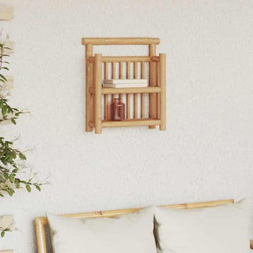 vidaXL Wandplank met plank met opslag Naturel 40 x 13 x 44, Verzenden, Nieuw