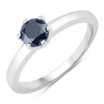 Ring 14k witgoud - 0.52ct. tw. Blauw Diamant, Sieraden, Tassen en Uiterlijk, Nieuw