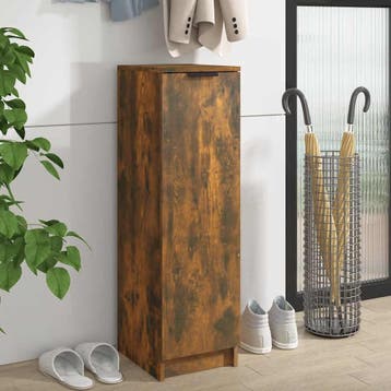 vidaXL Schoenenkast 30x35x100 cm bewerkt hout gerookt, Verzenden, Nieuw
