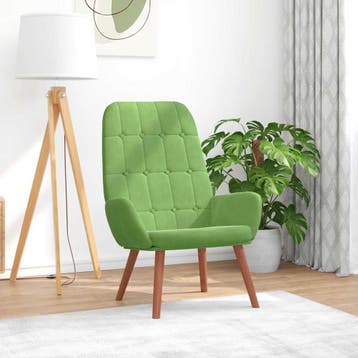 vidaXL Relaxstoel fluweel lichtgroen, Verzenden, Nieuw