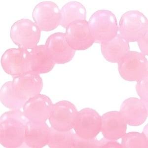 20 stuks glaskralen opaal vintage 6mm Licht roze, Ophalen of Verzenden, Nieuw, Kraal
