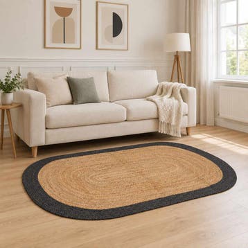 vidaXL Gebied Tapijt Donkergrijs 122 x 183 cm Jute, Verzenden, Nieuw
