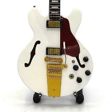 Miniatuur replica Gibson ES 355 gitaar - Alex Lifeson - Rush, Ophalen of Verzenden, Nieuw, Pop, Beeldje of Miniatuur