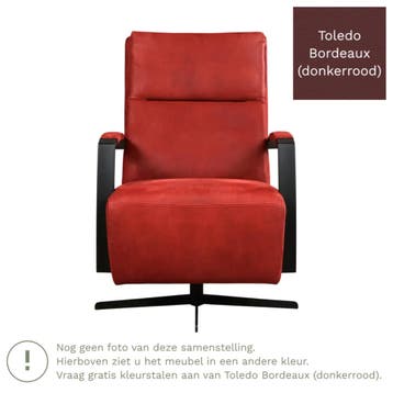 Leren draaifauteuil Award - Toledo Bordeaux (donkerrood) -, Huis en Inrichting, Nieuw, Ophalen of Verzenden, 50 tot 75 cm, Industrieel, Modern
