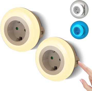 Nachtlampje Stopcontact - Met Lichtsensor - 2 stuks - Wit -, Huis en Inrichting, Verzenden, Zo goed als nieuw