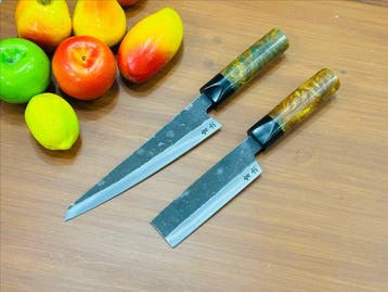 Keukenmes - Kiritsuke & Nakiri - Handgemaakte messenset van