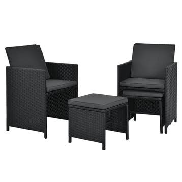 Polyrotan eetset - Baracoa XXl - 13-delig - Zwart, Verzenden, Nieuw