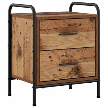 vidaXL Nachtkastje Eikenhout 40 x 30 x 50 cm Bewerkt hout, Minder dan 45 cm, Verzenden, Nieuw, Minder dan 55 cm