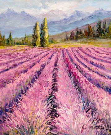 Christof Vevers (1962) - Lavandes au Pied de la Montagne –