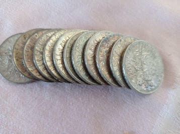 Frankrijk. 5 Francs 1962 Semeuse (lot de 12 monnaies en