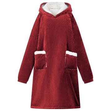 vidaXL Deken hoodie Bordeaux Rood M Fleece en Flanel, Verzenden, Nieuw