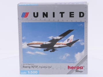 Schaal 1:500 Herpa 511797 United Airlines Boeing 747SP F..., Hobby en Vrije tijd, Ophalen of Verzenden, Zo goed als nieuw