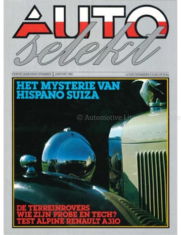 1982 AUTOSELEKT MAGAZINE 01 NEDERLANDS, Nieuw, Author
