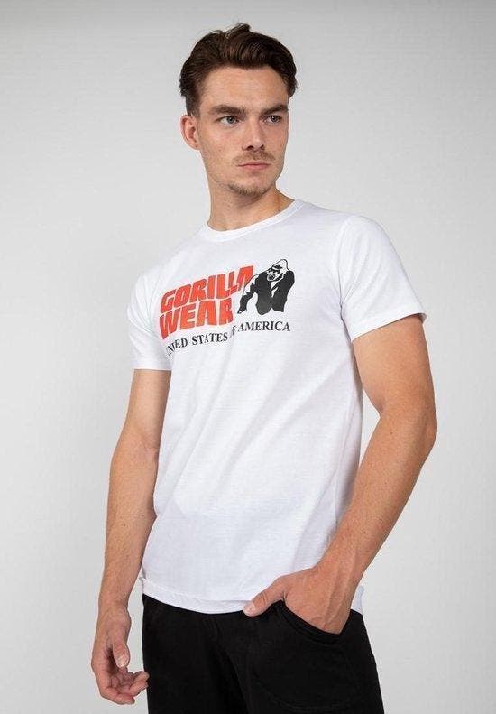 2dekans | Gorilla Wear Classic T-shirt - Wit - 3XL, Kleding | Heren, T-shirts, Wit, Zo goed als nieuw, Ophalen of Verzenden