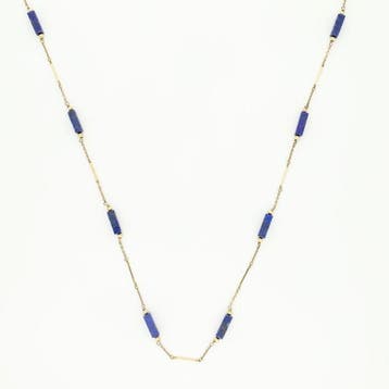 Halsketting - 8 karaat Geel goud - Lapis Lazuli, Nieuw