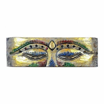 Wanddecoratie - Harmonious Buddhas Eyes - HandCarved Wooden