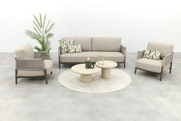 4SO Savanne/Hampton stoel-bank loungeset - Terre/Mortex, Verzenden, Nieuw, Overige materialen, Loungeset