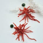 Bloedkoraal - Zilver - Oorbellen - CORALLO RUBRUM E GIADA