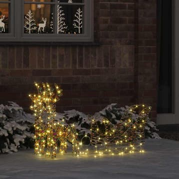 vidaXL Rendier trek slede met 160 LED Warmwit 30 x 12 x 54,5, Verzenden, Nieuw
