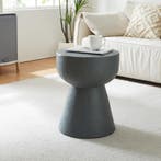 Bijzettafel Oulvepijanse rond 40 cm donkergrijs [en.casa], Huis en Inrichting, Tafels | Bijzettafels, Verzenden, Nieuw