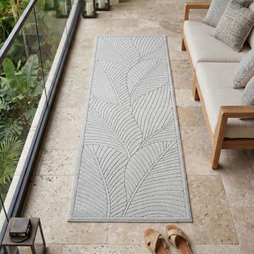 Buitenkleed | Nova | Palmbladeren | Zilver | 240x340 cm, Verzenden, Nieuw