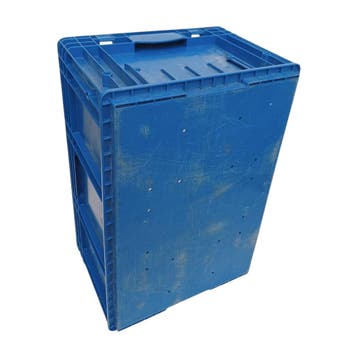 Stapelbak, 600x400x280 mm, euronorm, blauw pp, gebruikt -, Doe-het-zelf en Verbouw, Kratten en Dozen, Gebruikt, 40 tot 60 cm, 50 tot 75 cm