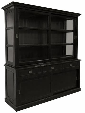 Buffetkast zwart-zwart Montfoort 180cm, Ophalen of Verzenden, Nieuw