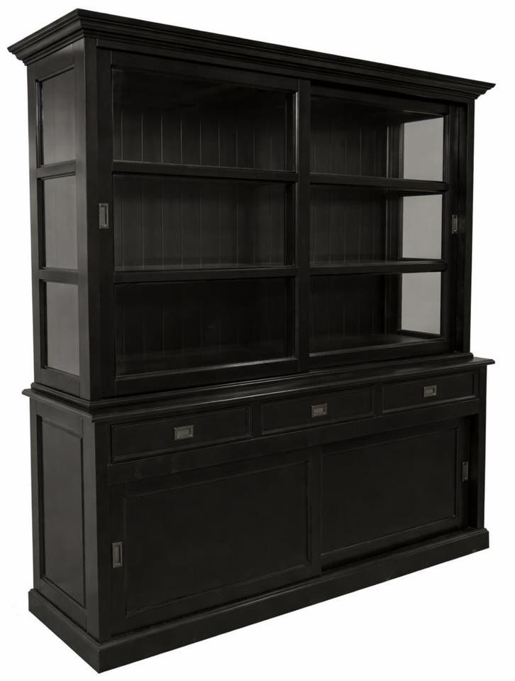Buffetkast zwart-zwart Montfoort 180cm, Huis en Inrichting, Kasten | Buffetkasten, Ophalen of Verzenden