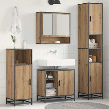 vidaXL Badkamermeubelset 3 st Artisan Eiken 35 x 37,5 x, Verzenden, Nieuw, Overige typen