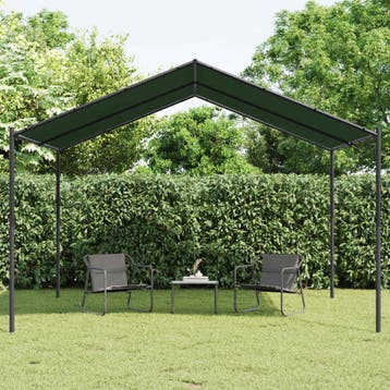 vidaXL Paviljoen 4 x 4 x 2,6 m Taupe Polyester en staal, Verzenden, Nieuw