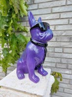Beeld, French bulldog with tie and sunglasses - 40 cm -