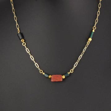 Oud-Romeins Ketting met romeinse glaskralen