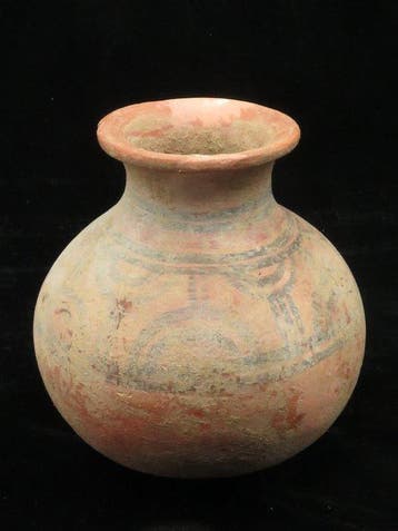 Indus Vallei Terracotta Versierde vaas (1x) - 13 cm (Zonder, Antiek en Kunst