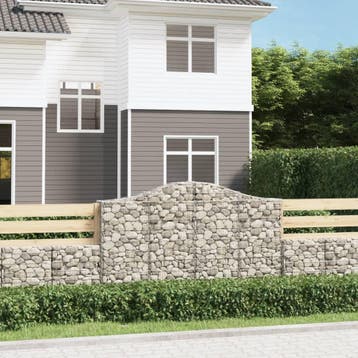 vidaXL Schanskorf gewelfd 200x30x120/140 cm gegalvaniseerd, 100 cm of meer, Verzenden, Nieuw, Metaal