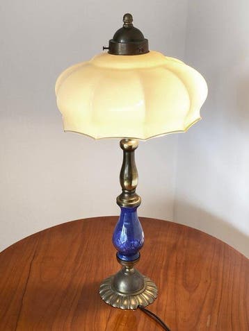 Lamp - glas geslepen - Art Nouveau / Jugendstil