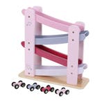 Jipy Houten Autobaan + 4 Autos Roze (Autos & Voertuigen), Verzenden, Nieuw