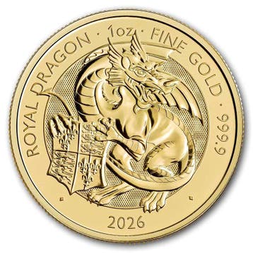Gouden Tudor Beast The Royal Dragon 1 oz 2026, Verzenden, Losse munt, Goud
